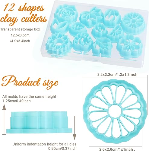 ORIGACH Lot de 12 emporte-pièces en forme de fleur, rose, tournesol, marguerite, tulipe, cerise, lotus, tortue, feuille pour la fabrication de boucles d'oreilles et de bijoux - Nail Gallerys