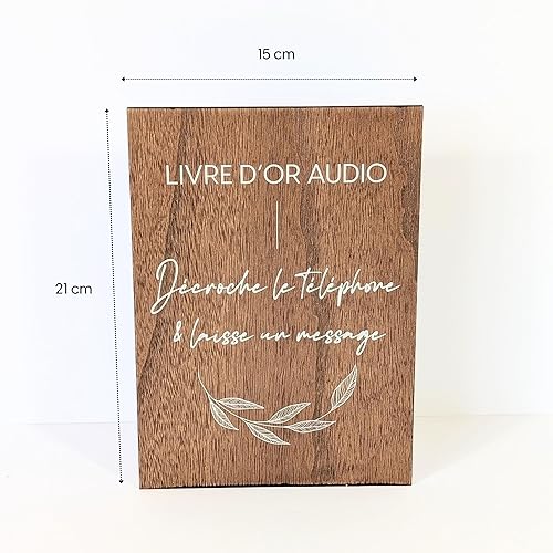 Signalétique mariage - Livre d'or audio | Panneau bois A5 - Decoration mariage - Affiche livre d'or mariage - Nail Gallerys