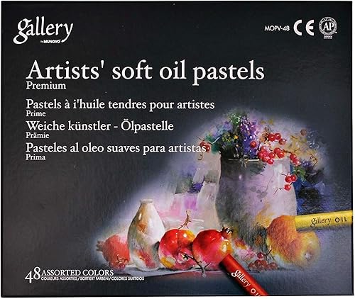 Mungyo Gallery Lot de 48 pastels à l'huile douce non toxiques avec 2 supports de pastel pour artistes et professionnels - Nail Gallerys