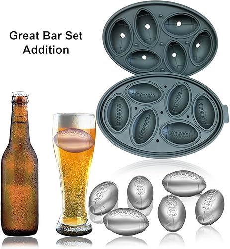 Moule à glaçons, moule à glaçons en forme de boule en silicone, moule à glaçons réutilisable en forme de rugby pour bière au whisky - Nail Gallerys