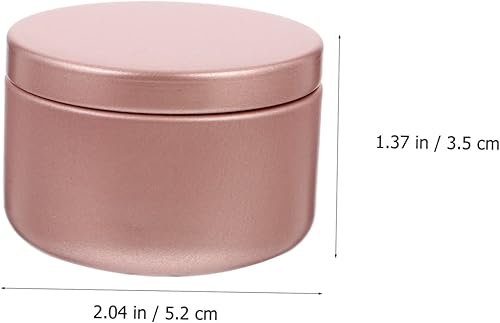 MUELODSIC 12 Pièces Pot De Bougie Pots De Bougies Vides Contenant De Bougie Vide Boîtes De Bougies Grands Pots à Bougies Boîte à Bougies Avec Couvercles Récipient Rond Plaine Rose Aluminium - Nail Gallerys