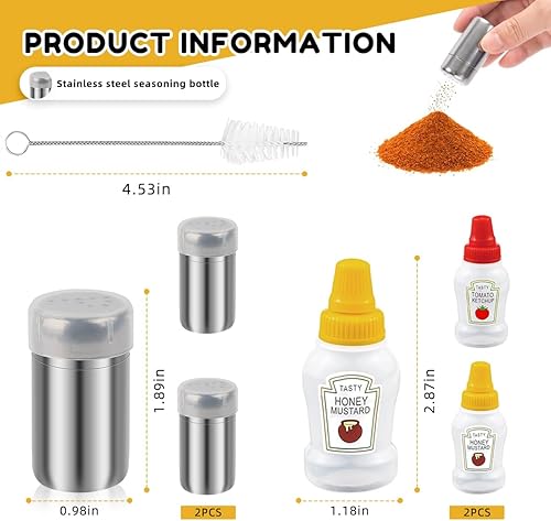 Lot de 6 petites salières, salières, mini salières, salières et poivrières, pour camping, boîtes à bento, voitures, bureaux - Nail Gallerys