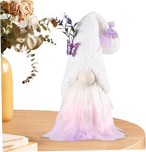 OnIUeZky 1pc Lavender Papillon GNOME Peluche pour la Maison Pourpre Printemps Gnomes Gnomes moelle - Nail Gallerys