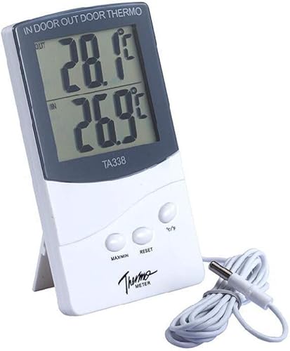 Geneic TA338 Thermomètre électronique haute précision avec sonde Intérieur Extérieur Maison Industriel Double Affichage Numérique Thermomètre - Nail Gallerys
