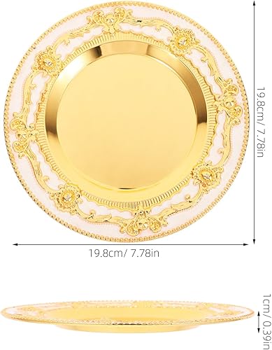 EXQUIMEUBLE Plateau Décoratif Rond Doré Vintage Pour Petite Rangement Bijoux Et Tasses À Café Plateau Multifonctionnel Pour Décoration De Table Et Accessoires - Nail Gallerys