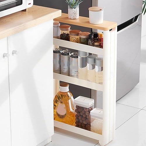 Meooyo Chariot de Rangement Mince, 3 Niveaux Entre laveuse et sécheuse Storage Organisateur de Chariot Salle Bain en Plastique avec Roues Rack d'étagère étroite pour Cuisine, Salle Bain, étude, bur - Nail Gallerys