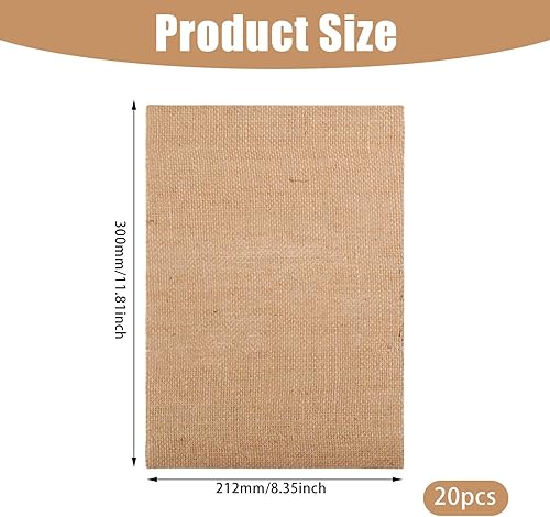 CHGCRAFT 20 Bloc de Papier de Jute Naturel Imprimable Feuilles de Toile de Jute Imprimables Scrapbooking Artisanat Vintage Papier de Jute Papier Cartonné Fournitures pour Impression sur Toile - Nail Gallerys