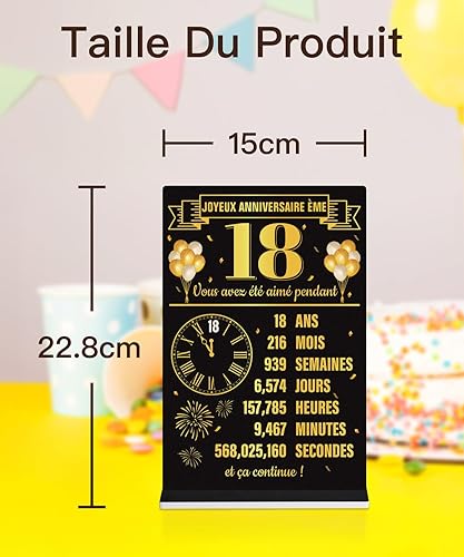 Putuo Decor Lot de 2 Décorations de Table 18 Ans et Année 2007, Plaques Commémoratives en PVC avec Base 15x6cm pour Anniversaire ou Cadeau Souvenir - Nail Gallerys