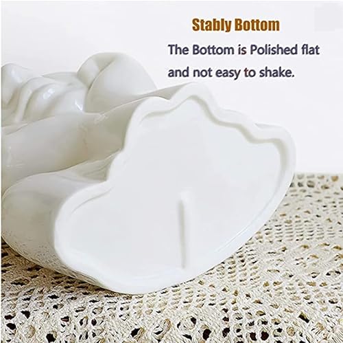 fanquare Vase avec Visage Blanc Brillant 14cm, Vase Moderne en Porcelaine Humaine pour la Décoration de la Maison, Vase en Céramique Unique pour Les Fleurs - Nail Gallerys