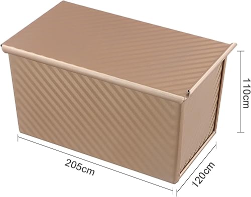 volumoon Boîte à Toasts avec Couvercle Coulissant, Boîte à Pain Grillé, Moule à Pain Antiadhésif, Boîte à Pain Ondulé, Moules de Pâtisserie, Moule à Gâteau, Or Rose - Nail Gallerys