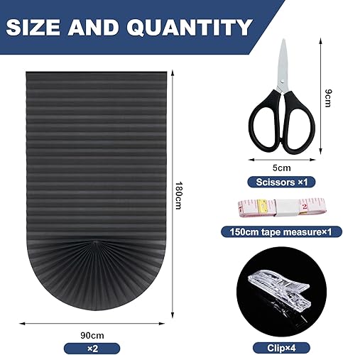 KASURE Lot de 2 stores occultants temporaires 90 x 180 cm noir sans perçage, stores à coller pour fenêtres, chambre à coucher, cuisine, loft et voyage, voiture, livré avec 4 clips, 1 mètre ruban et 1 - Nail Gallerys