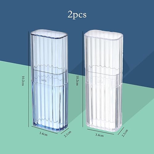 HUAZEXINX Support portable pour cotons-tiges et cure-dents – 2 organiseurs de voyage pour cotons-tiges, trousse de maquillage anti-poussière et multifonction compacte pour articles de toilette et - Nail Gallerys