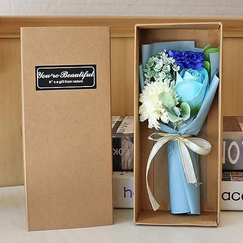 Coffret Cadeau pour La Fête Des Mères, Bouquets de Fleurs, Roses Éternelles Préservées, Cadeaux pour Femmes et Filles, Faux Savon, Fleur Artificielle Maman Cadeau Anniversaire Mamie Femme Collège Deco - Nail Gallerys