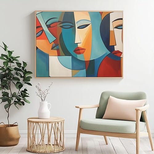 Kit de peinture par numéros pour adulte - Peinture abstraite par numéros pour débutants - Peinture acrylique avec 6 pinceaux - Peinture à l'huile - Artisanat pour décoration murale - (100 x 75 cm - Nail Gallerys