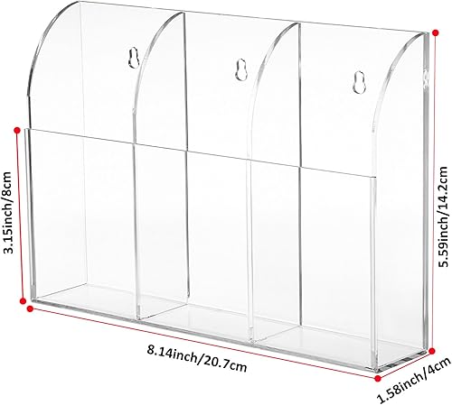Discoball Desktop Support à télécommande Acrylique Prise de télécommande Air Conditionné TV Télécommande Boîte de rangement Montage mural Étui pour organisateur (Trois compartiments) - Nail Gallerys