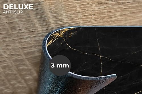 Set de Table Marbre - Noir - Or - Chic - Aspect marbre - Design Lot de 6 Dessous de Table 45x30 cm Lavable - Nail Gallerys