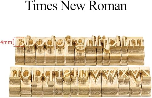 ZONESUN Lot de 26 lettres d'estampage flexibles en cuivre et laiton pour machine d'estampage à chaud (26 pièces minuscules Times New Roman) - Nail Gallerys