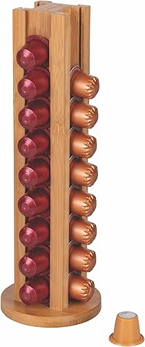 GALILEO Porte-capsule café en bambou, 4 logements, Ø11 x 32,5 cm, OuiChef - Nail Gallerys