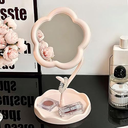 RUIGOMRU Miroir de maquillage en forme de fleur pour bureau, miroir de maquillage pour chambre à coucher, salon et espaces minimaux, décoration de la maison - Nail Gallerys