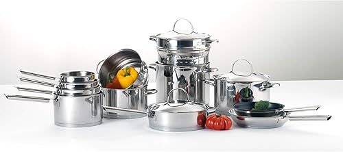 CUISINOX - Elysée - Casserole tout inox 18 cm - 2.5L - Fond encapsulé - Compatible tous feux dont induction - Acier Inoxydable 18/10 - Finition miroir - Poignée Fixe - Nail Gallerys