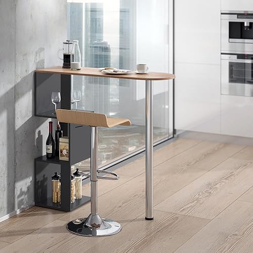 Vicco Table de Bar Vincent, Anthracite/Chêne de Force doré, 113 x 40 cm - Nail Gallerys