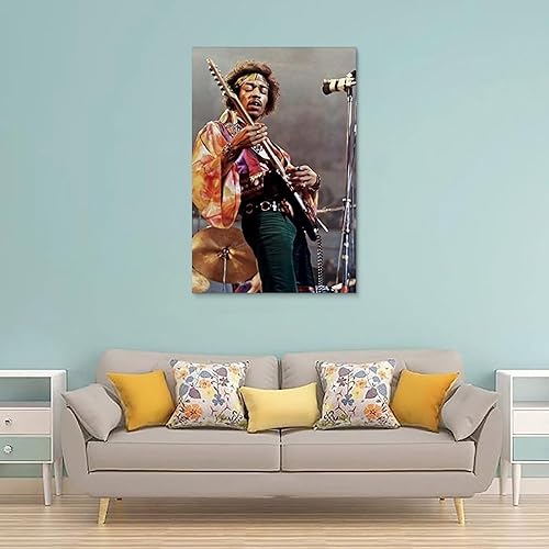 YRUAWRH Jimi Hendrix (6) Poster mural esthétique sur toile vintage - Peinture décorative pour chambre à coucher, salon - 20 x 30 cm - Style sans cadre - Nail Gallerys