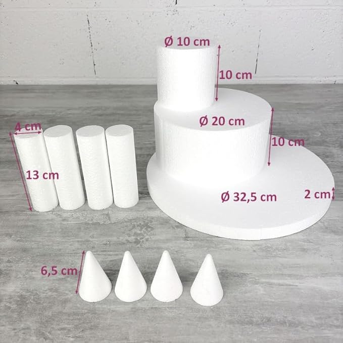 Château en polystyrène à décorer, diamètre 32,5 cm, 11 pièces à Assembler, Princesse ou château Fort - Nail Gallerys