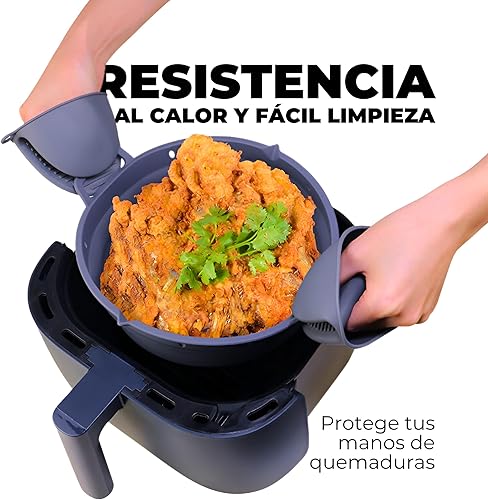 Vazcan Lot de 2 Gants de Cuisine en Silicone Accessoire Cuisine pour Friteuse à Air, Durables et Résistants aux Hautes Températures, Souples, Adhérents et Faciles à Laver - Nail Gallerys