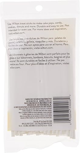 Wilton Batonnet Pop Cake 10 cm, 50 Pièces Baton Sucette en Papier de Qualité Alimentaire pour Faire des Sucettes, des Gâteaux, des Desserts - 50 Pièces - Nail Gallerys
