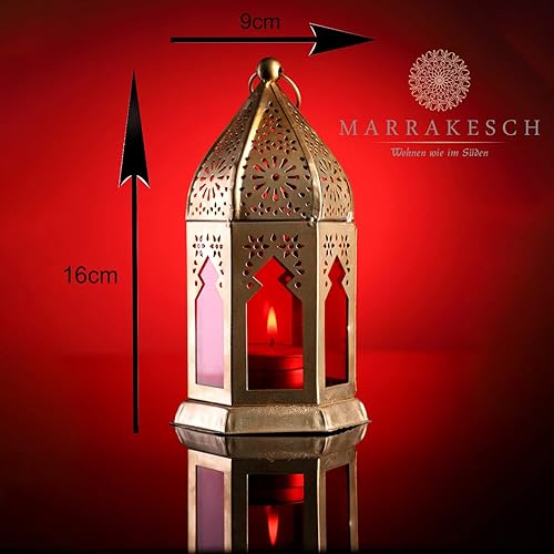 Marrakech Geda Lot de 2 lanternes orientales 16 cm pour l'extérieur comme décoration de balcon ou décoration intérieure comme rebord de fenêtre - Nail Gallerys