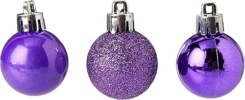 Lot de 24 Boules de Noël incassables Violet - Nail Gallerys