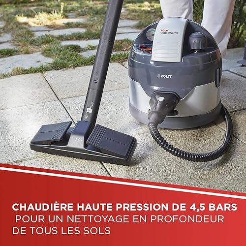 Polti Vaporetto Eco Pro 3.0, Nettoyeur à Vapeur avec Chaudière et Bouchon de Sécurité, Puissance de la Chaudière Max. 2000 W, Réservoir de 2 L, 9 Accessoires Inclus, Fabriqué en Italie, Gris - Nail Gallerys