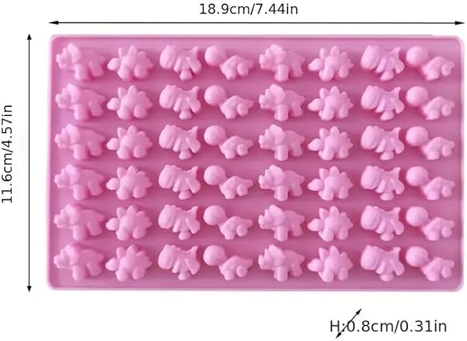 Selecto Bake Mini Moules à Chocolat en Silicone Dinosaure 1 PC 48 Cavités Moule en Forme de Dinosaure Moules à Gelée de Bonbons Antiadhésifs Bac à Glaçons Réutilisable Savon Cire Décor - Nail Gallerys