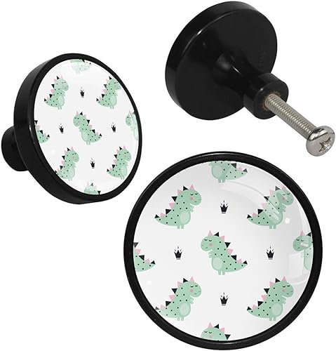 EXEND Bébés dinosaures animaux Lot de 4 boutons de tiroir et de commode pour la maison, la chambre à coucher, la cuisine, la salle à manger et le bureau. - Nail Gallerys