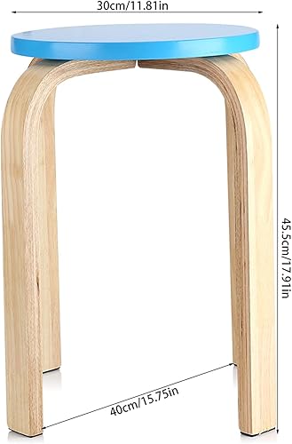 Tabouret Empilable en Bois courbé, Antidérapant, Couleur Bonbon, Décoration de Chambre d'enfant (Blue) - Nail Gallerys