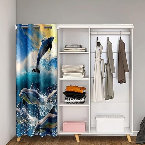 richhome Rideau de porte de bateau pirate 106,7 x 203,2 cm (l x L) - Bleu ciel et nuages blancs - Décoration de porte pour enfants, adolescents et adultes - Style occidental - Thème océan - Pour - Nail Gallerys