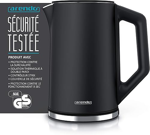arendo - Bouilloire Électrique en Acier Inoxydable, Ébullition Rapide, Sélection de la Température 40° à 100 °, ou 4 Températures Prédéfinis, Modell Elegant, 1,5L 2200W, sans BPA, Bronze - Nail Gallerys