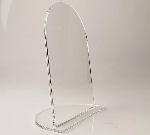 TARIFOLD Djois by Lot 10 marque place transparent, porte noms table- format arrondi- à personnaliser lettering, DIY, avec socle, pour mariage, fête anniversaire 115x68x150mm - 930133 - Nail Gallerys