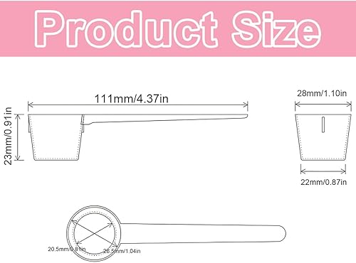 XPEX 3 Pièces 5g cuillere doseuse gramme Cuillère Doseuse, Mesureur Protéine Poudre Café, Cuillères à Mesurer avec Graduation 5 g, cuillère doseuse café pour La Cuisine Le Thé（rose） - Nail Gallerys