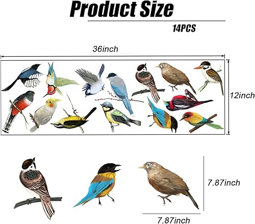 DERJDISF Stickers Muraux, Stickers Anti Collision Oiseaux, Stickers Fenetre，Colibris Stickers Muraux Volants Colibris pour Chambre Salon Art Décoration d'Intérieur - Nail Gallerys