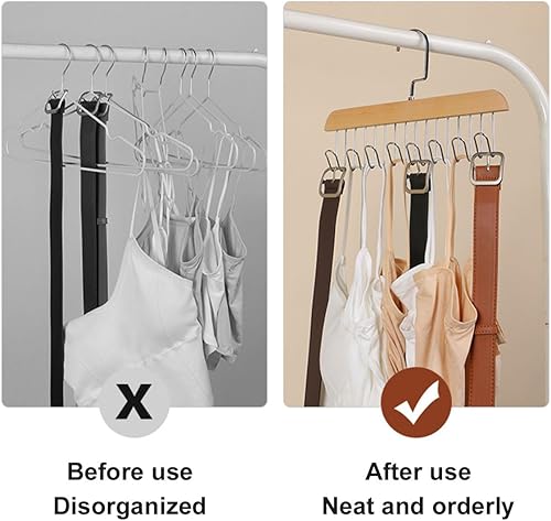 Cintre en pour Ceintures, Cintre Antidérapant Cravates Clips, Porte-Cravates, Cintres Porte-Cravates, Porte-Foulard, pour Les Cravates, Chapeaux, 28 x 18cm(Épaisseur 1.2cm), Fin, 2 Pièces - Nail Gallerys