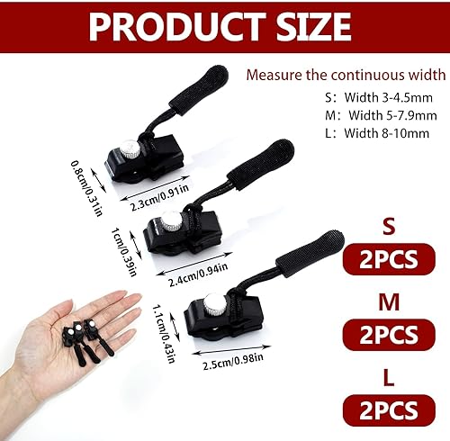 SYHSYC Zipper Repair Kit, curseur fermeture eclair Zipper Clip Replacement Kit de Réparation de Fermeture Éclair clipsable de 6 Pièces – Remplacement Universel de Curseur de Fermeture pour Vestes, Man - Nail Gallerys