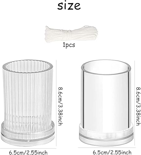 2 moules à bougies en plastique, ensemble de moules à bougies inversées avec ensemble central de mèche, moules à bougies parfumées faits à la main bricolage, moules à bougies (2PCS) - Nail Gallerys