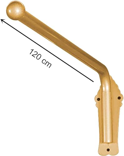 Robustes Bras Oscillant Tringle à Rideau Avec Supports, Flexible Tringle à Rideau Pivotante 25mm Diamètre,Embouts Ronds Décorer Présentoir à Rideaux Pour La Fenêtre Porte-Or-120CM - Nail Gallerys