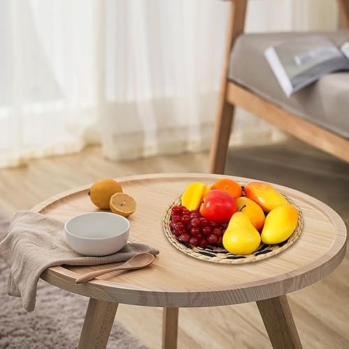 SWEETBIUTI Décoration Murale tissée Ronde rotin Fleur de Panier Mural tissé Rustique Naturel décor Boho Art Mural 7pcs pour Chambre, Salon, décoration Murale de Salle de Bain - Nail Gallerys