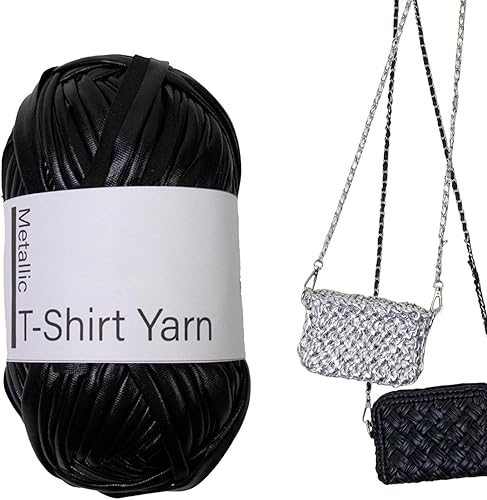 Metallics Fil à tricoter brillant pour t-shirt, sac à crochet, paniers - 1,8 cm x 40 m - Nail Gallerys