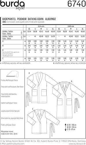 Burda 6740 Patron de Peignoir Blanc - Nail Gallerys