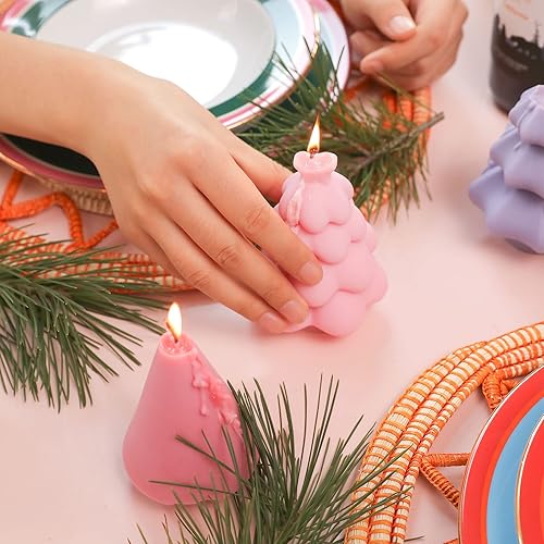 BOOWAN NICOLE Moule en silicone en forme d'arbre de Noël fait à la main pour la fabrication de bougies d'aromathérapie, décoration d'intérieur (LZ563) - Nail Gallerys