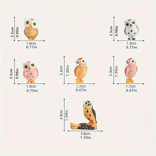 ZXYZLJJD Lot de 6 figurines de hiboux miniatures - Décoration de jardin pour terrariums et décoration d'intérieur - Nail Gallerys
