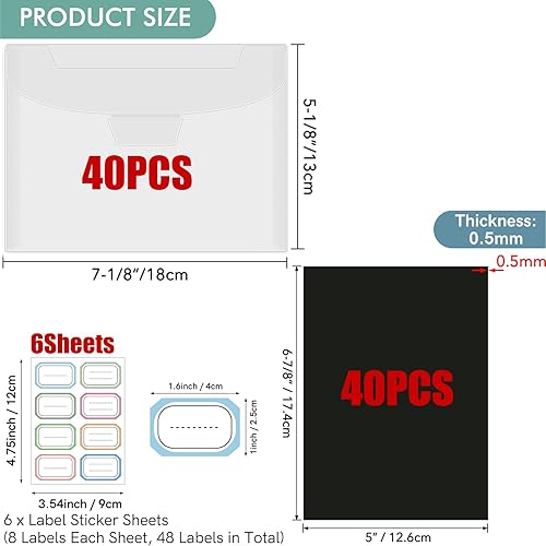Lot de 86 sacs de rangement pour timbres et matrices de découpe et feuilles magnétiques en caoutchouc - Feuilles magnétiques de 0,5 mm pour matrices de découpe en métal, pochettes en plastique - Nail Gallerys
